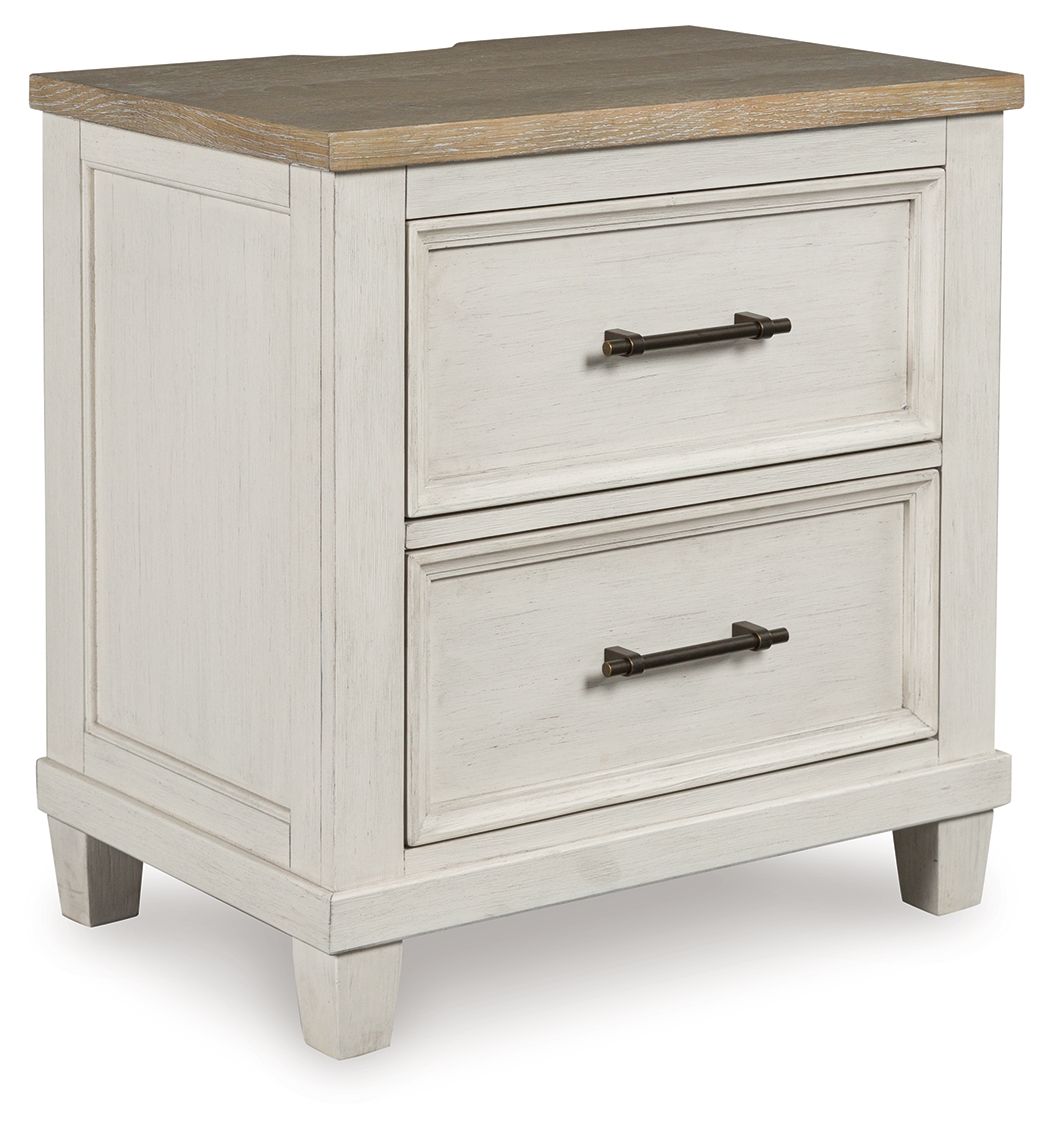 Shaybrock - Antique White / Brown - Two Drawer Night Stand - Urban Living Furniture (Los Angeles, CA)