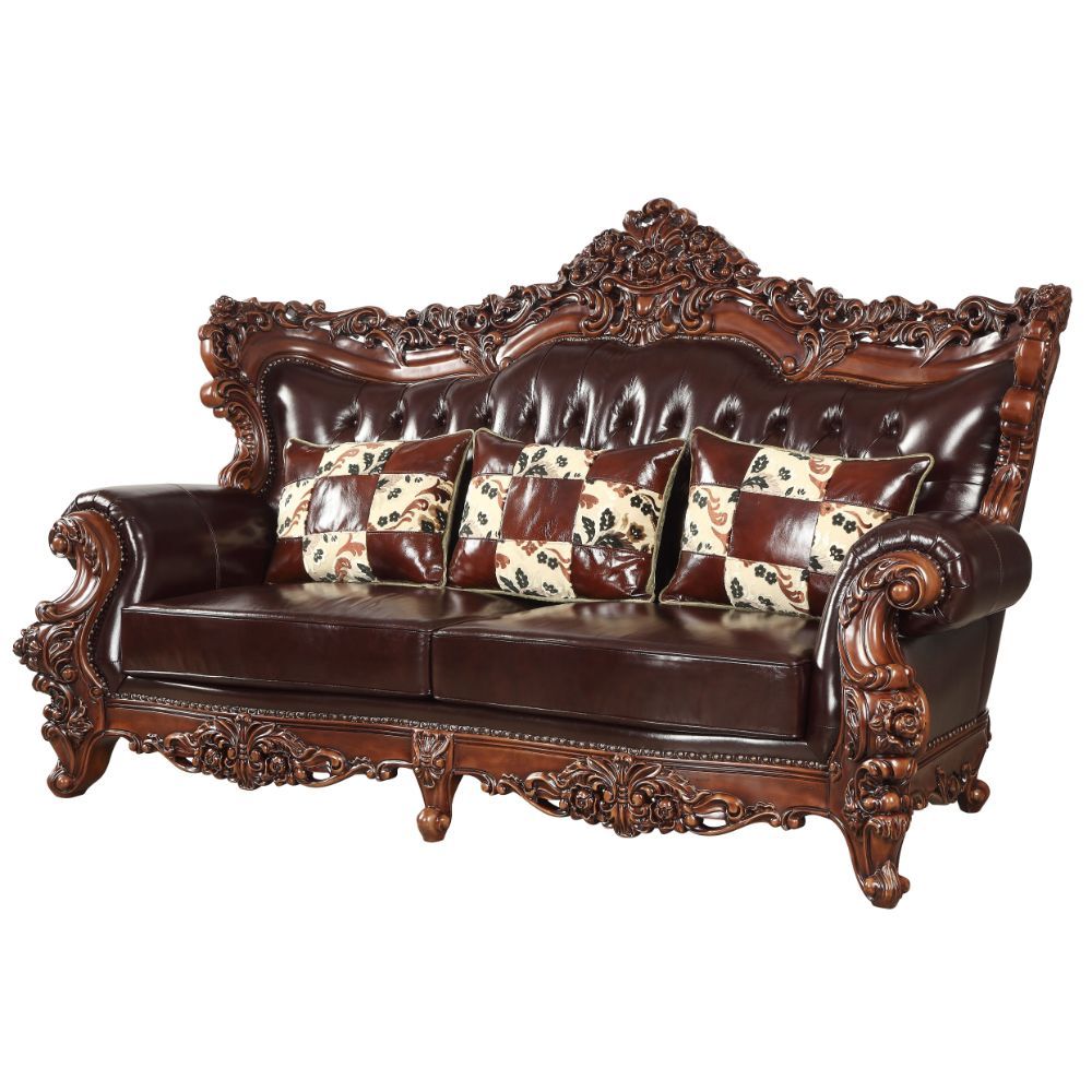 Forsythia - Sofa - Espresso Top Grain Leather Match & Walnut - Urban Living Furniture (Los Angeles, CA)