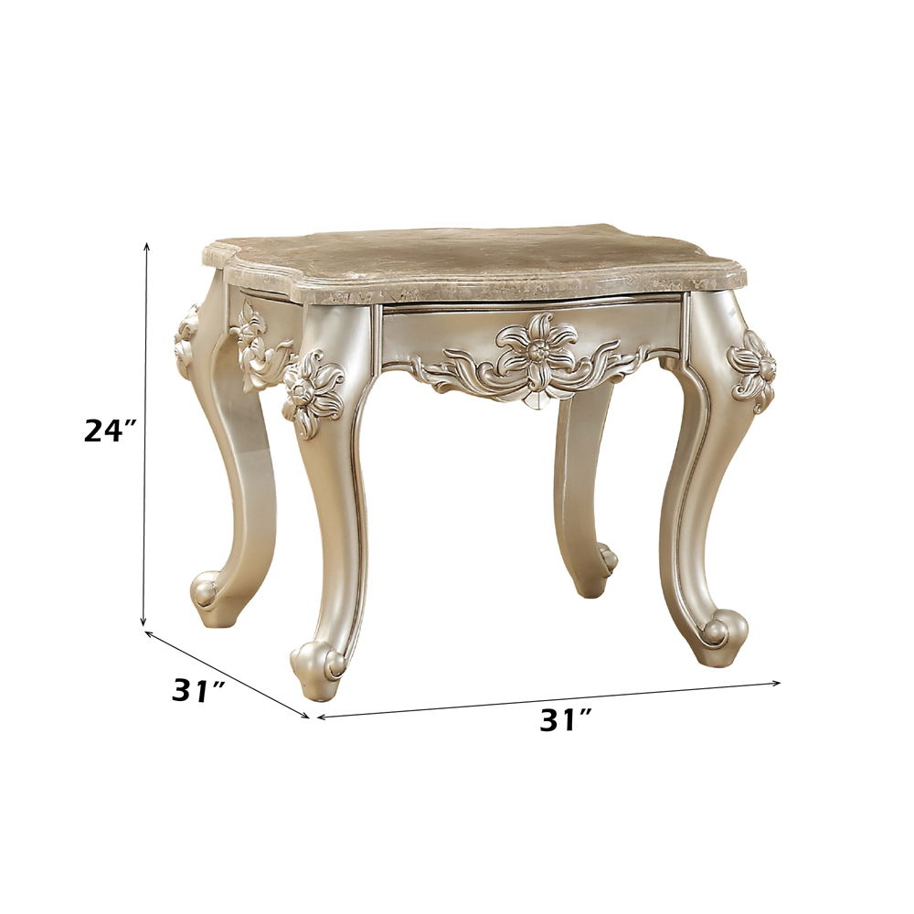 Bently - End Table - Marble Top & Champagne - Urban Living Furniture (Los Angeles, CA)