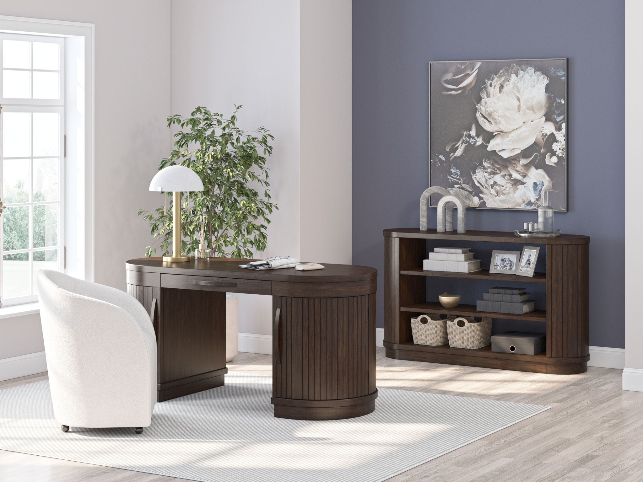 Korestone - Warm Brown - 3 Pc. - Home Office Desk, Chair, Credenza - Urban Living Furniture (Los Angeles, CA)