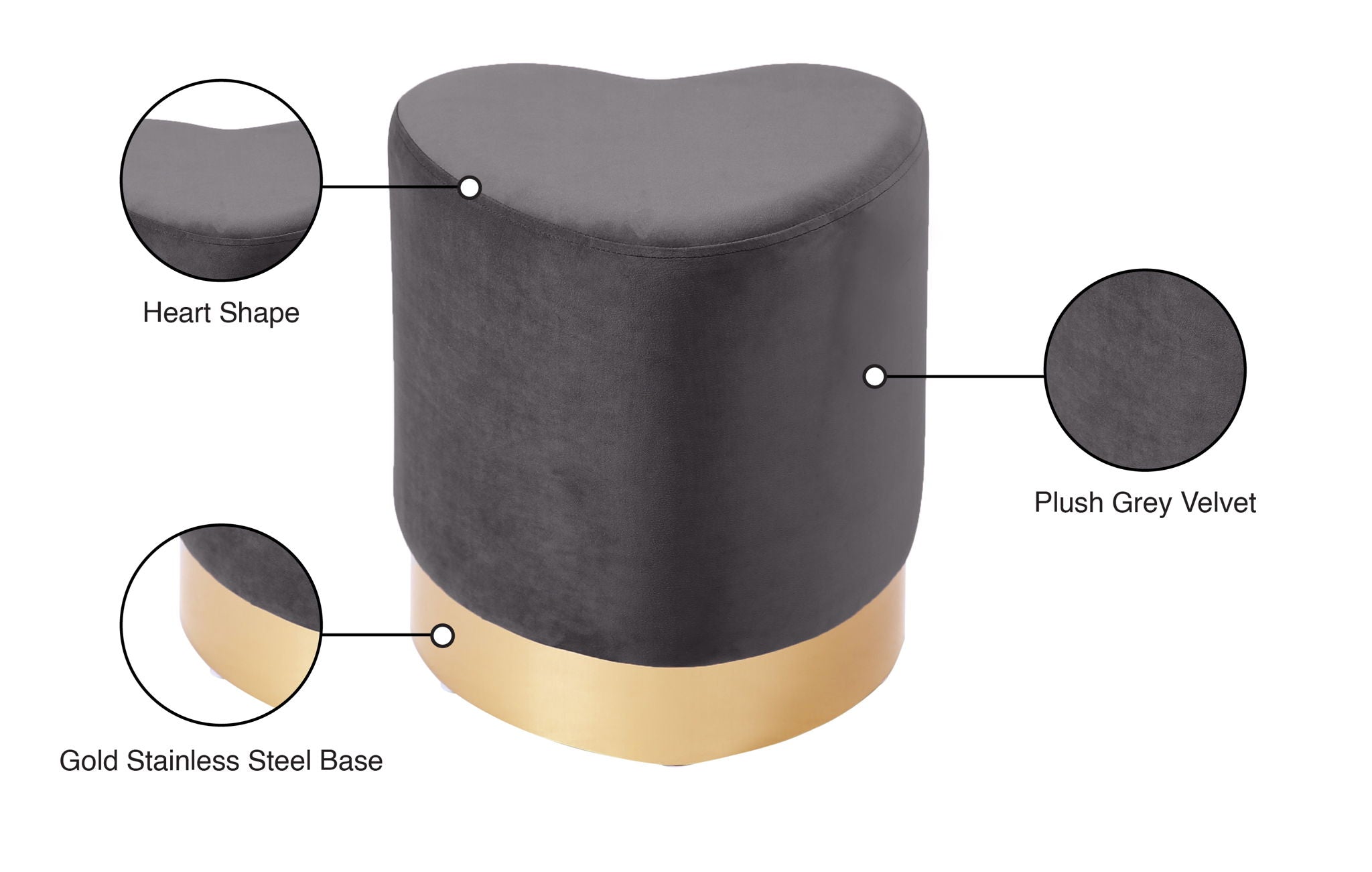 Heart - Stool Ottoman - Urban Living Furniture (Los Angeles, CA)