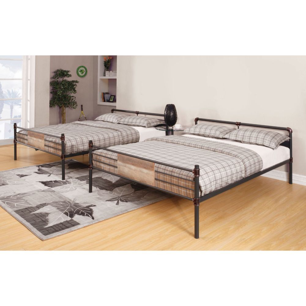 Brantley - Queen Over Queen Bunk Bed - Sandy Black & Dark Bronze Hand-Brushed - Urban Living Furniture (Los Angeles, CA)