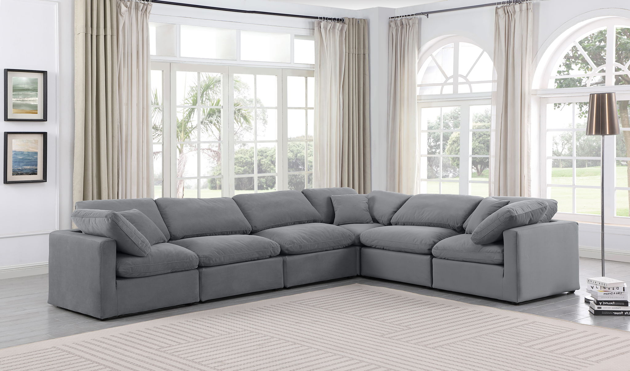 Indulge - Velvet 6 Piece Modular Corner Sectional - Urban Living Furniture (Los Angeles, CA)