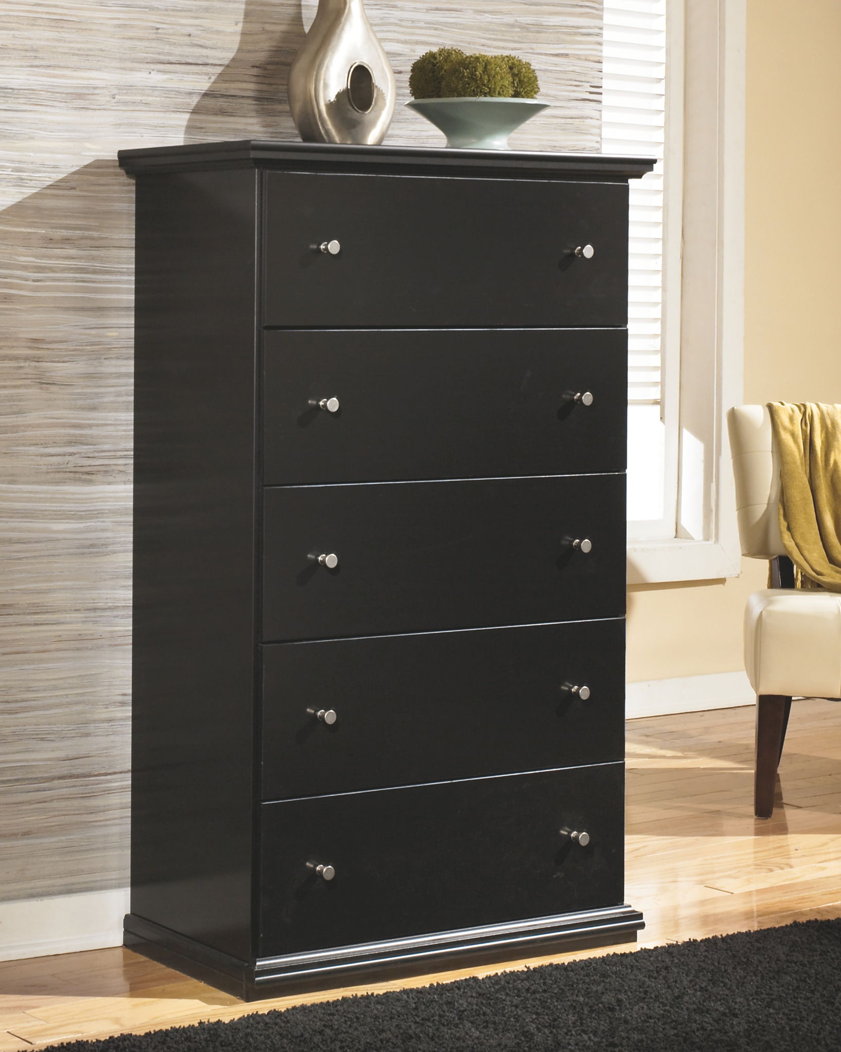 Maribel - Black - Five Drawer Chest - Urban Living Furniture (Los Angeles, CA)