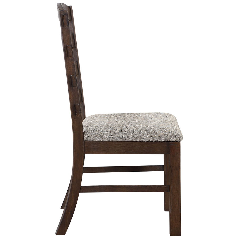 Pascaline - Side Chair (Set of 2) - Gray Fabric, Rustic Brown & Oak - Urban Living Furniture (Los Angeles, CA)