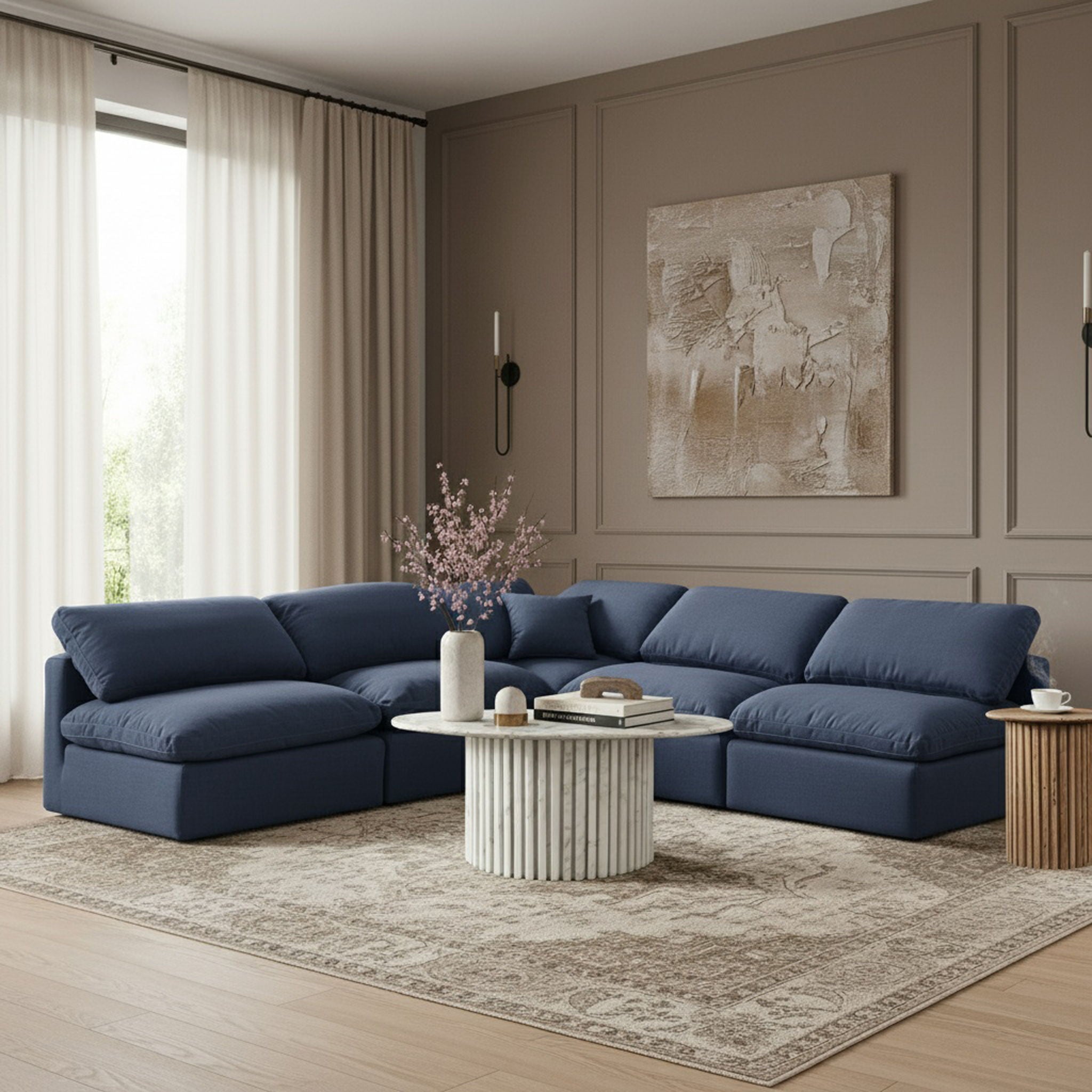 Indulge - Linen 5 Piece Modular Corner Armless Sectional - Urban Living Furniture (Los Angeles, CA)