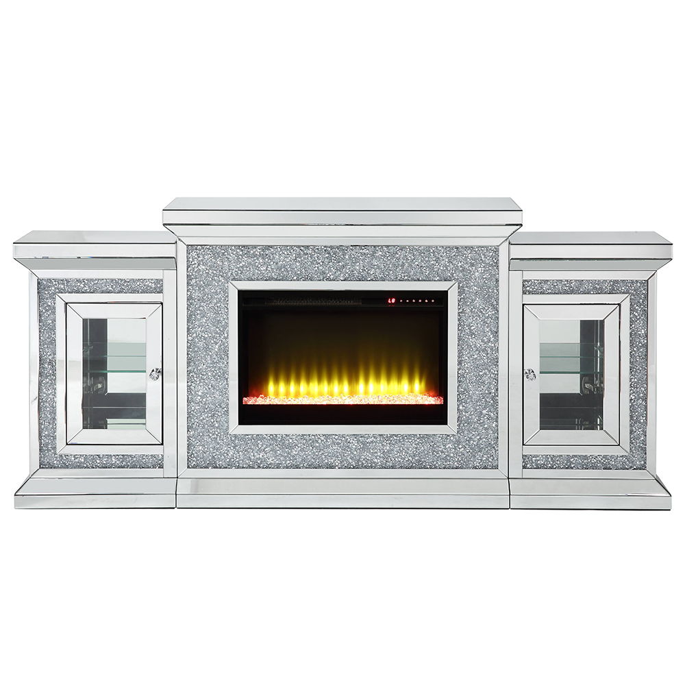 Noralie - 81" Fireplace With LED - Mirrored & Faux Diamonds - Urban Living Furniture (Los Angeles, CA)
