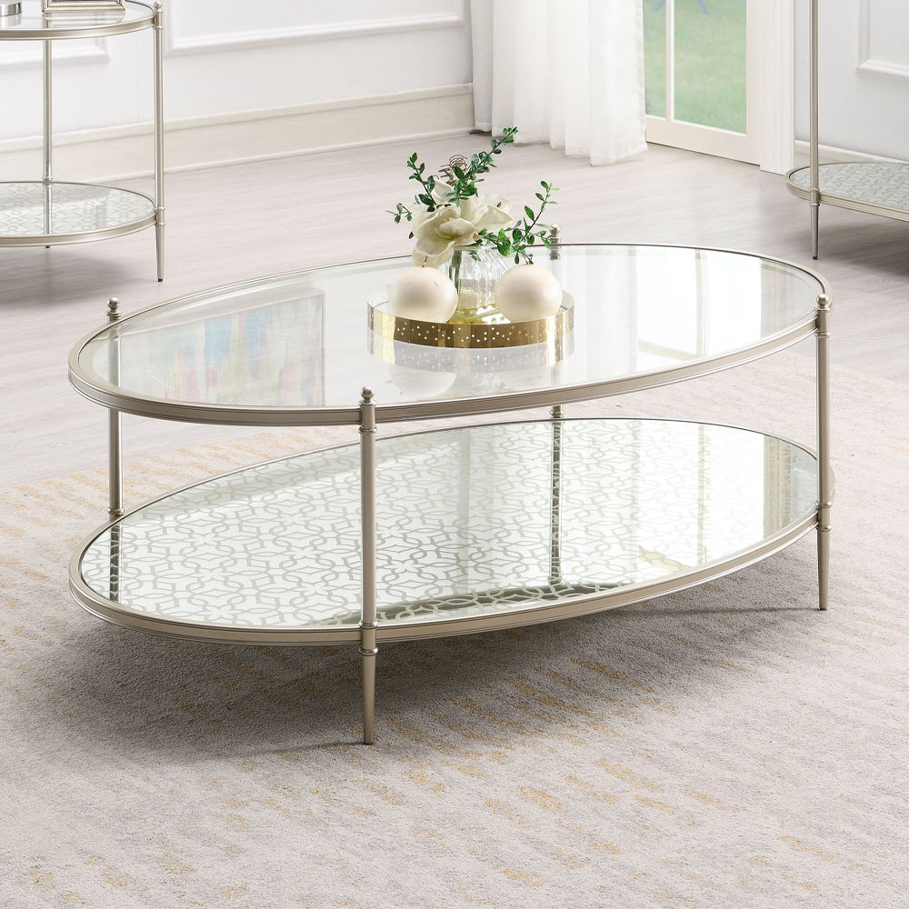 Zaba - Coffee Table - Glass Top & Champagne - Urban Living Furniture (Los Angeles, CA)