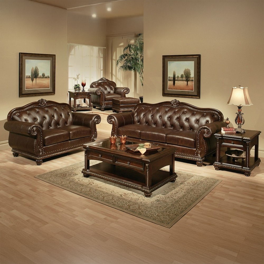 Anondale - Ottoman - Espresso Top Grain Leather Match & Cherry - Urban Living Furniture (Los Angeles, CA)