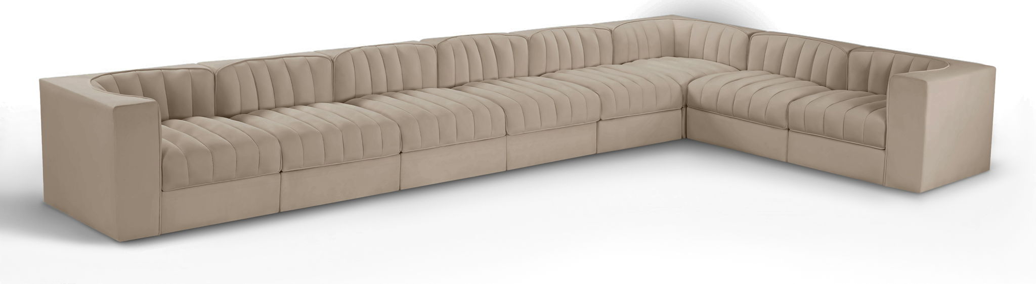 Rummi - Velvet Performance Fabric Upholstered 8 Piece Modular Sectional (With 3 Corner Chairs) - Urban Living Furniture (Los Angeles, CA)