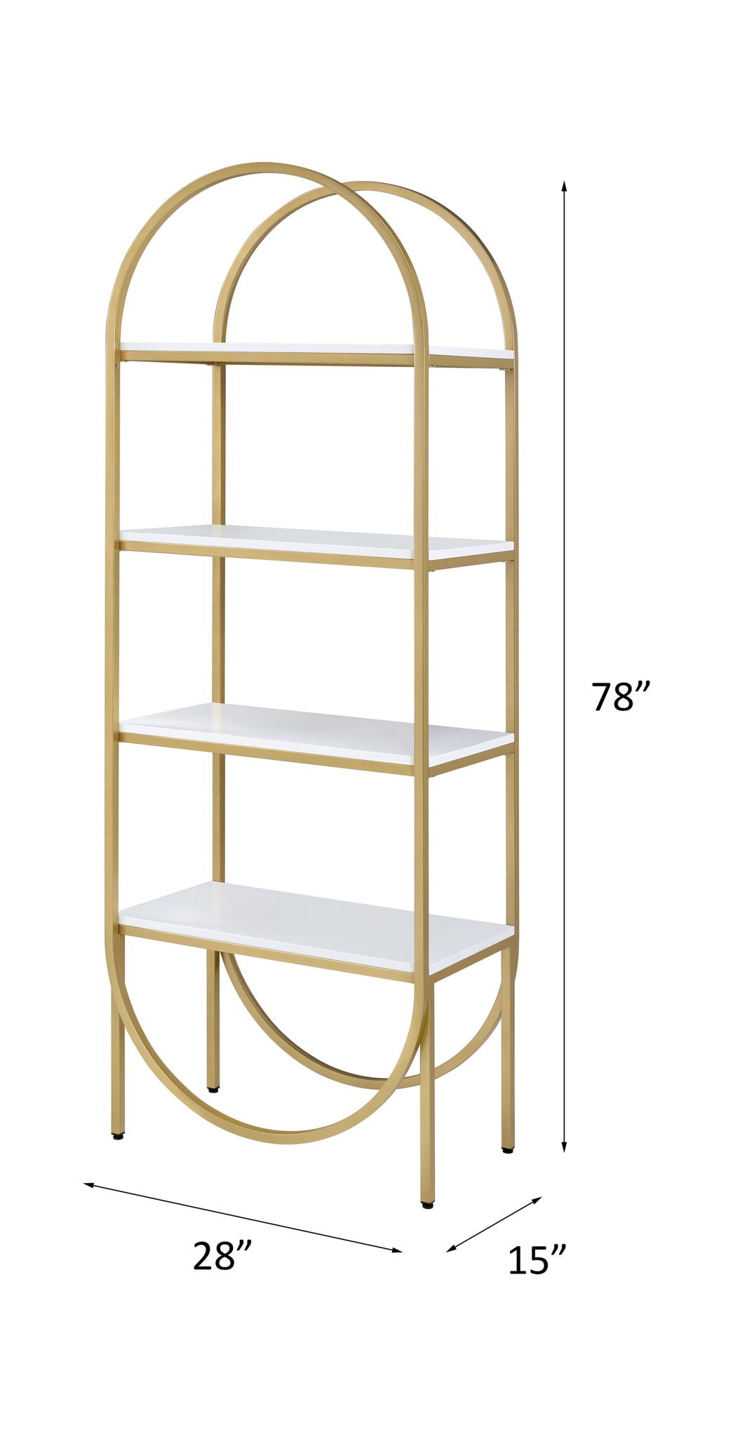 Lightmane - Bookshelf - White High Gloss & Gold - Urban Living Furniture (Los Angeles, CA)