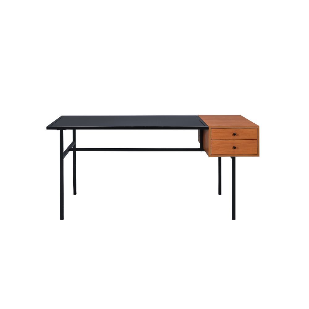 Oaken - Executive Writing Desk - Honey Oak & Black - Urban Living Furniture (Los Angeles, CA)