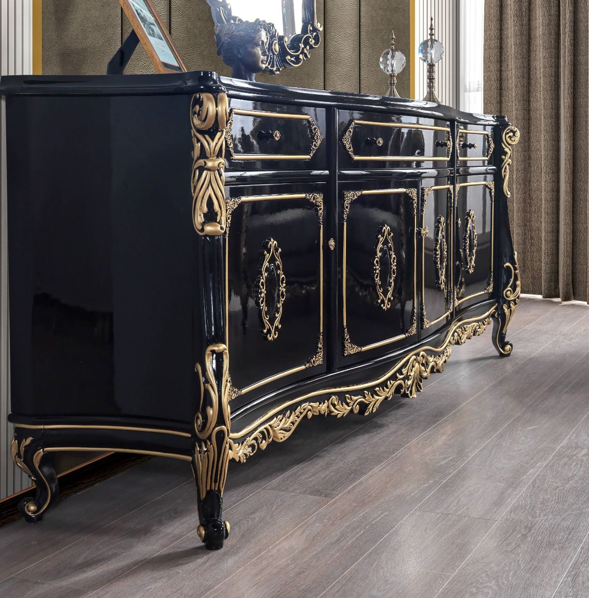 Betria - Console Cabinet - Gold & Black - Urban Living Furniture (Los Angeles, CA)
