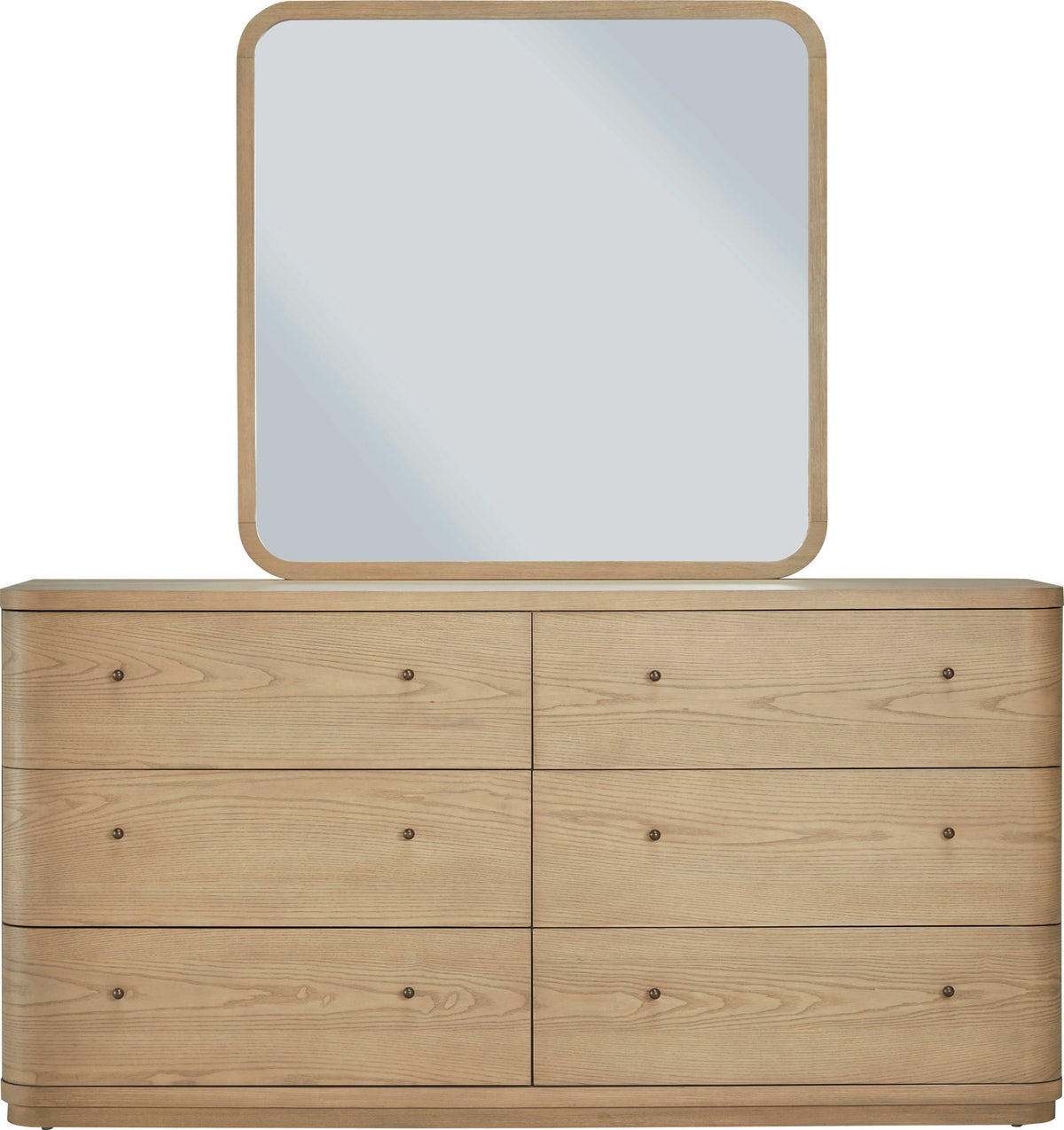 Penny - Beveled Glass Wall Or Dresser Mirror - Buff Cream