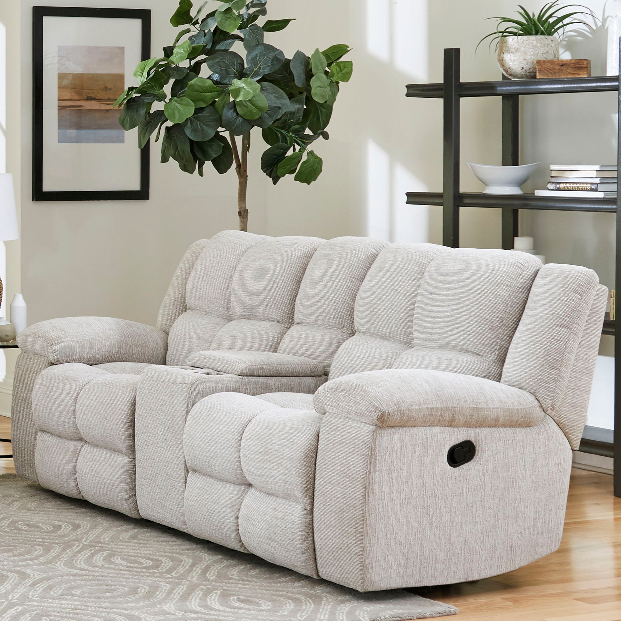 Buster - Manual Reclining Console Loveseat - Opal Taupe - Urban Living Furniture (Los Angeles, CA)