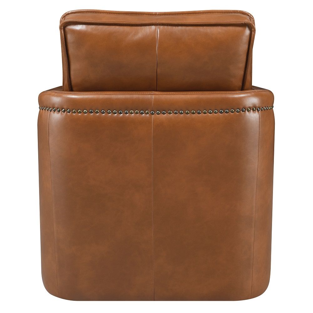 Rocha - Swivel Chair - Brown Leather Aire
