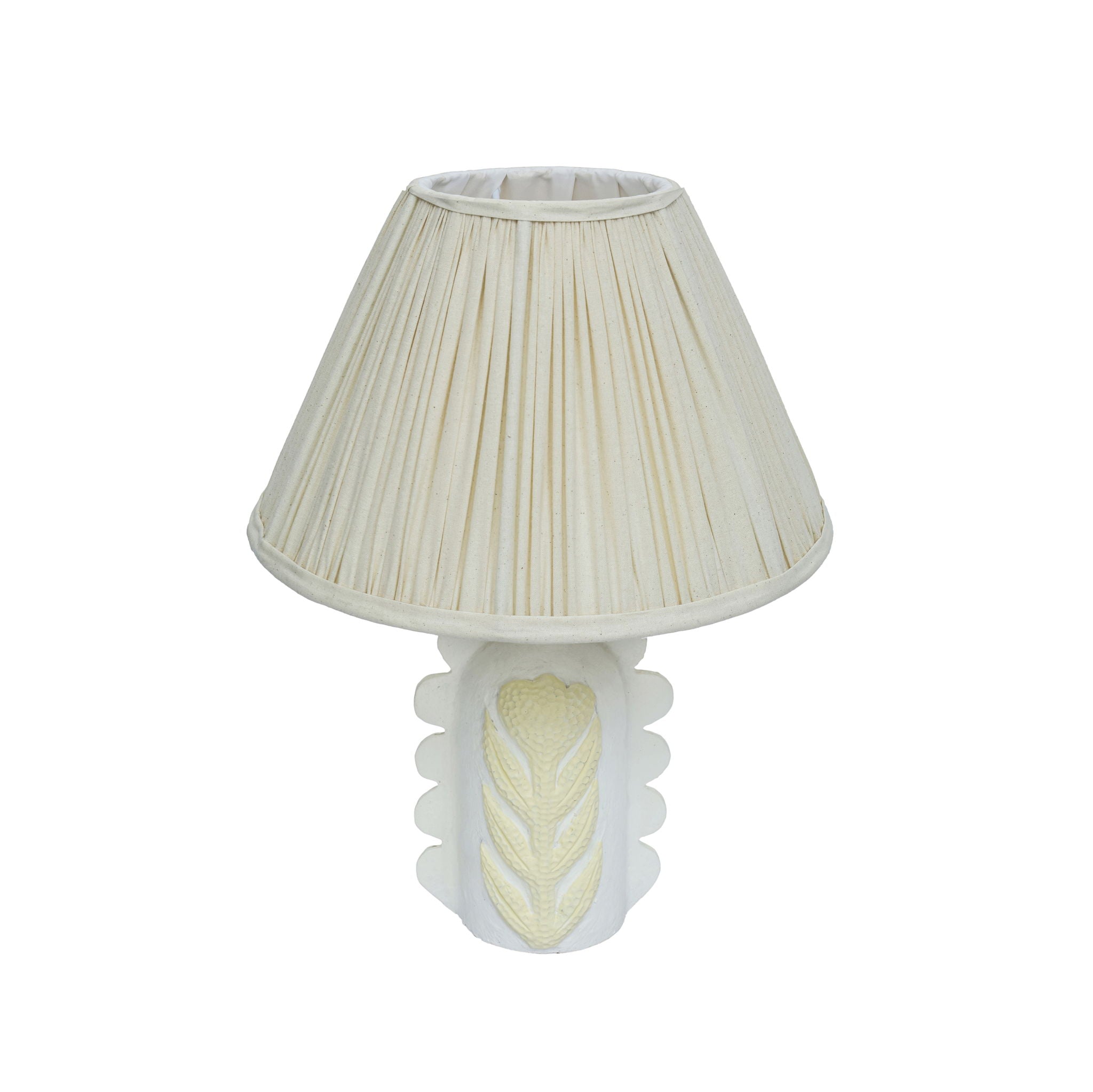 Edith - Scalloped Papier Mache Flower Pleated Table Lamp - Cream - Urban Living Furniture (Los Angeles, CA)