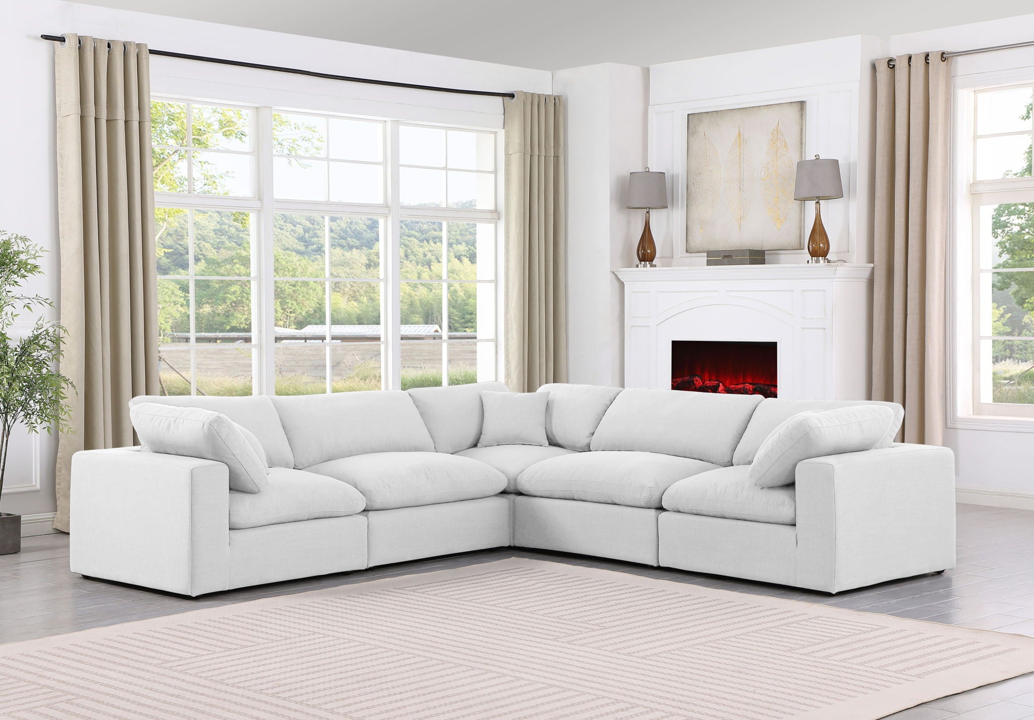 Comfy - 5 Piece Linen Modular Corner Sectional - Urban Living Furniture (Los Angeles, CA)