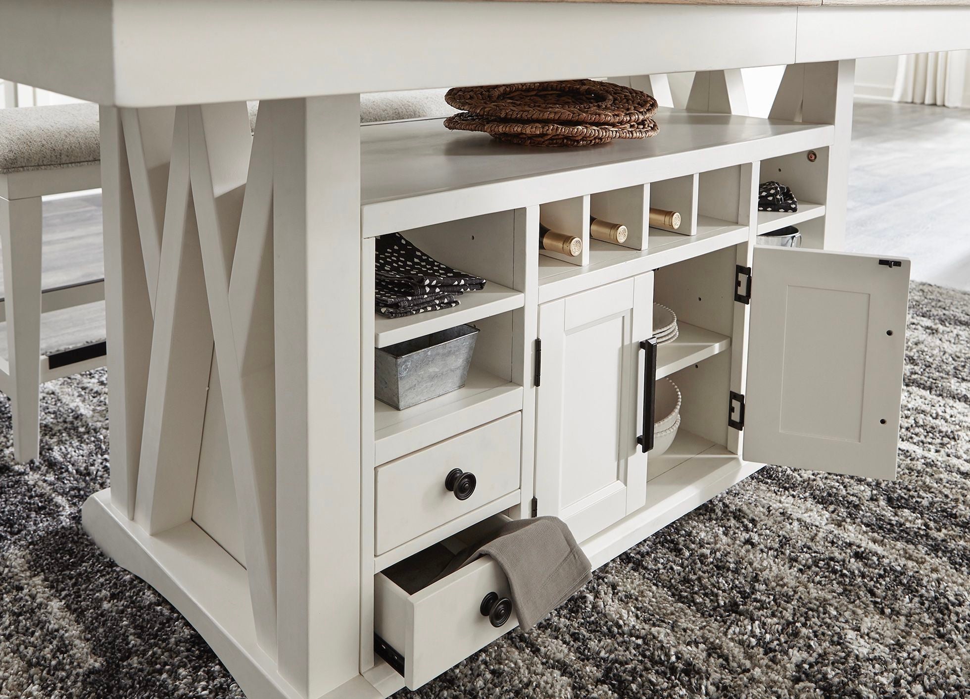 Americana Modern Dining - Island Counter Height Table - Cotton - Urban Living Furniture (Los Angeles, CA)