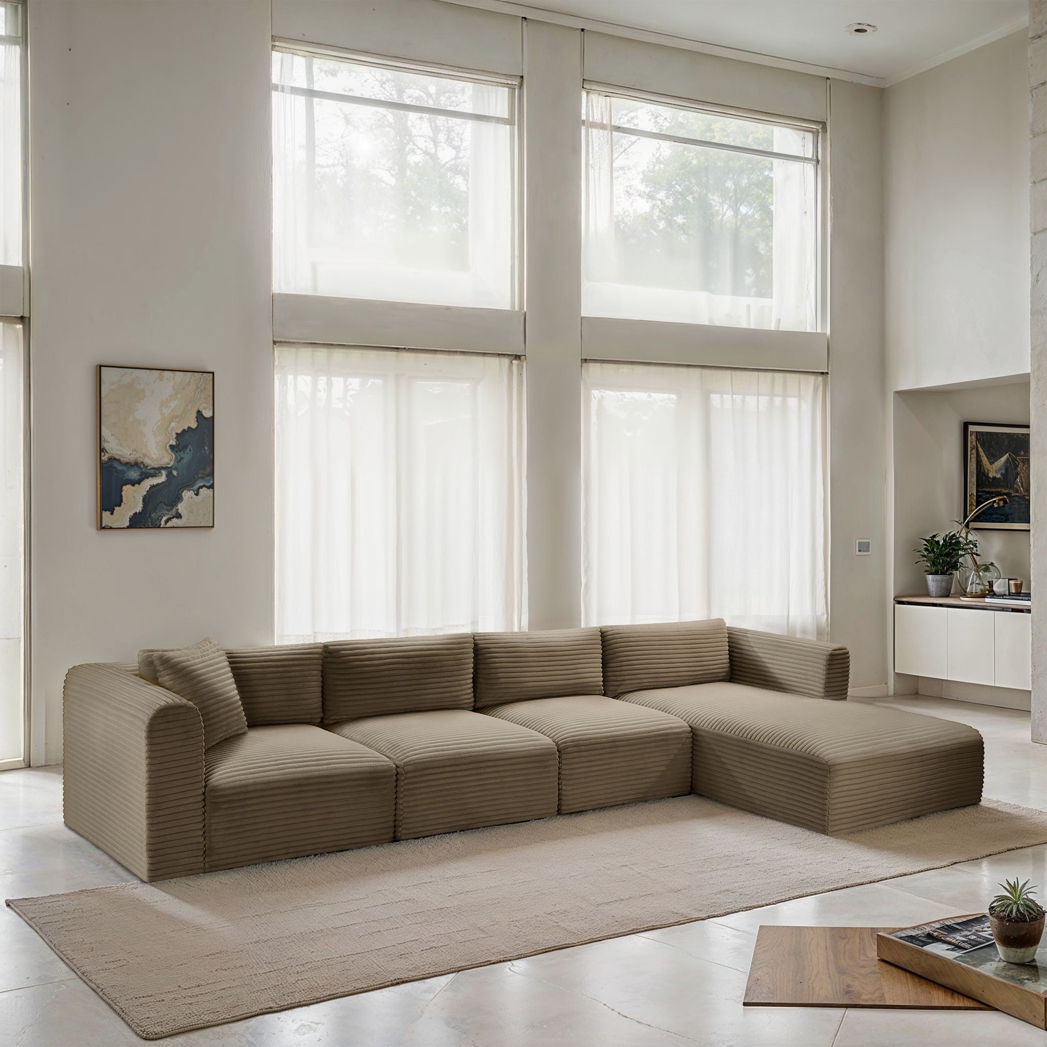 Shaggy - Fabric 4 Piece Modular Sectional - Urban Living Furniture (Los Angeles, CA)