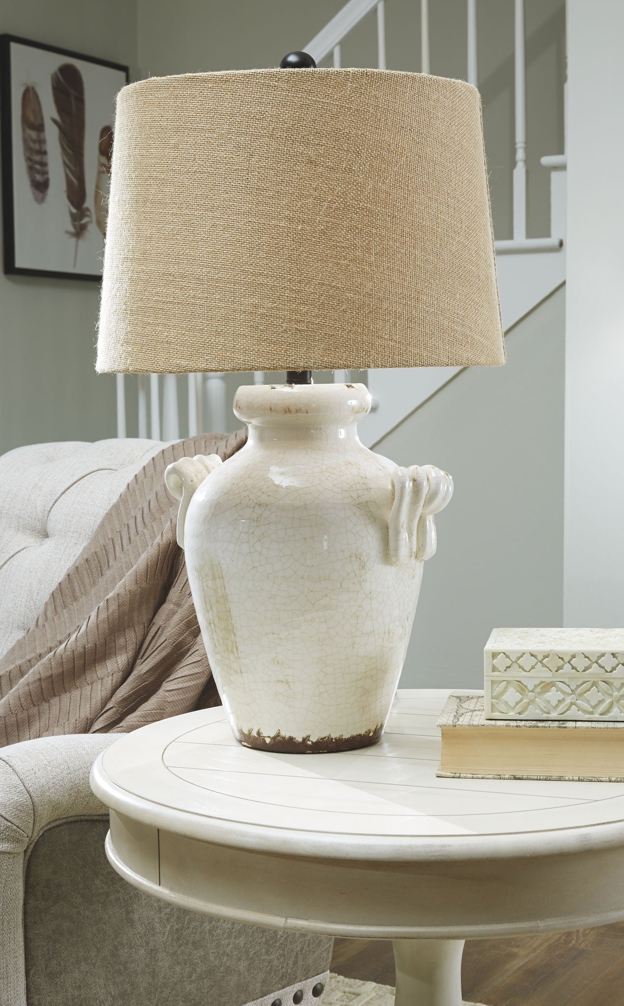 Emelda - Cream - Ceramic Table Lamp - Urban Living Furniture (Los Angeles, CA)