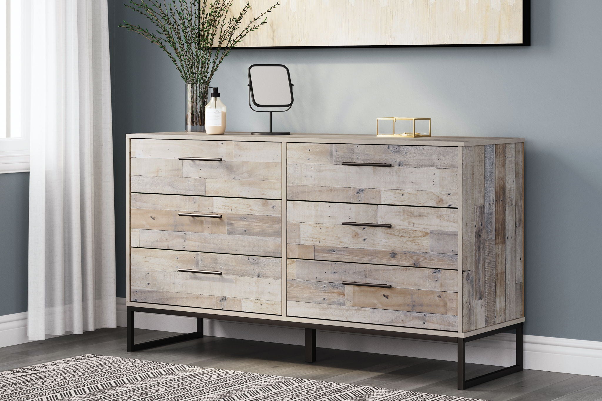 Neilsville - Whitewash - Six Drawer Dresser - Vinyl-Wrapped - Urban Living Furniture (Los Angeles, CA)