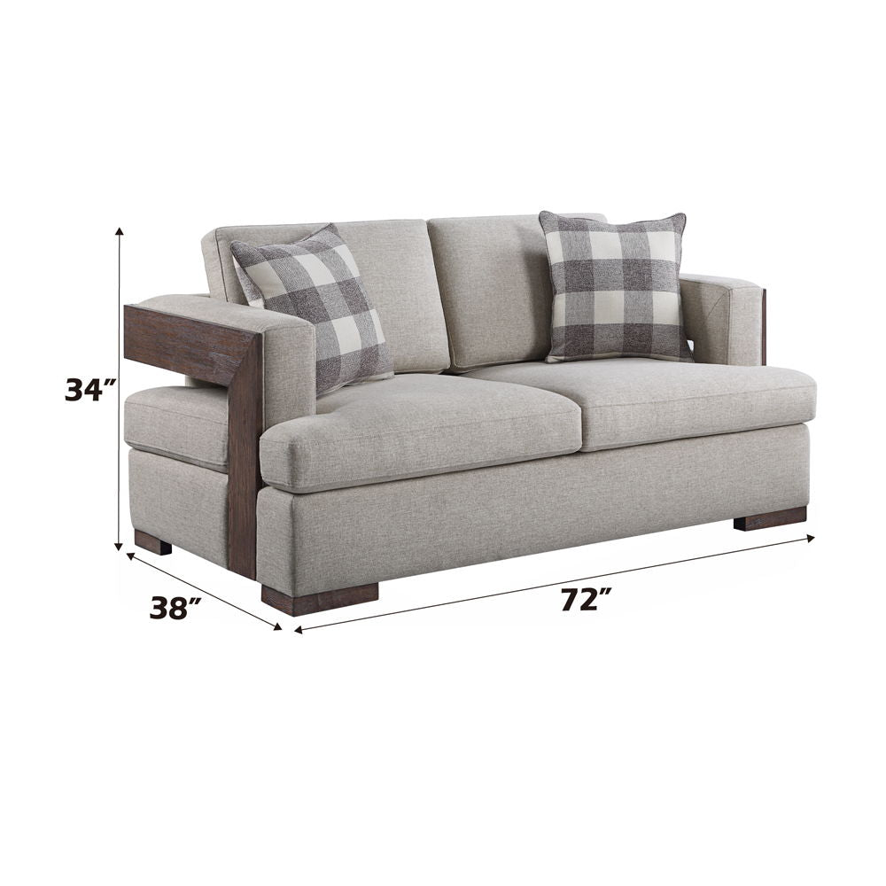Niamey - Loveseat With 2 Pillows - Fabric & Walnut - Urban Living Furniture (Los Angeles, CA)