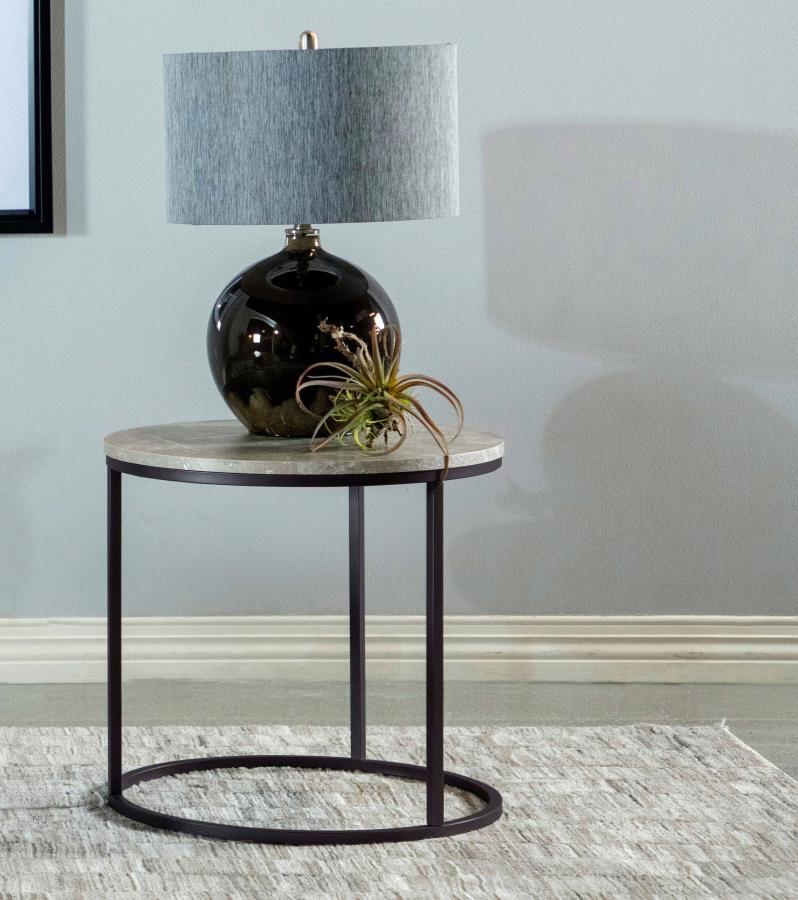 Lainey - Round Faux Marble Side End Table - Urban Living Furniture (Los Angeles, CA)