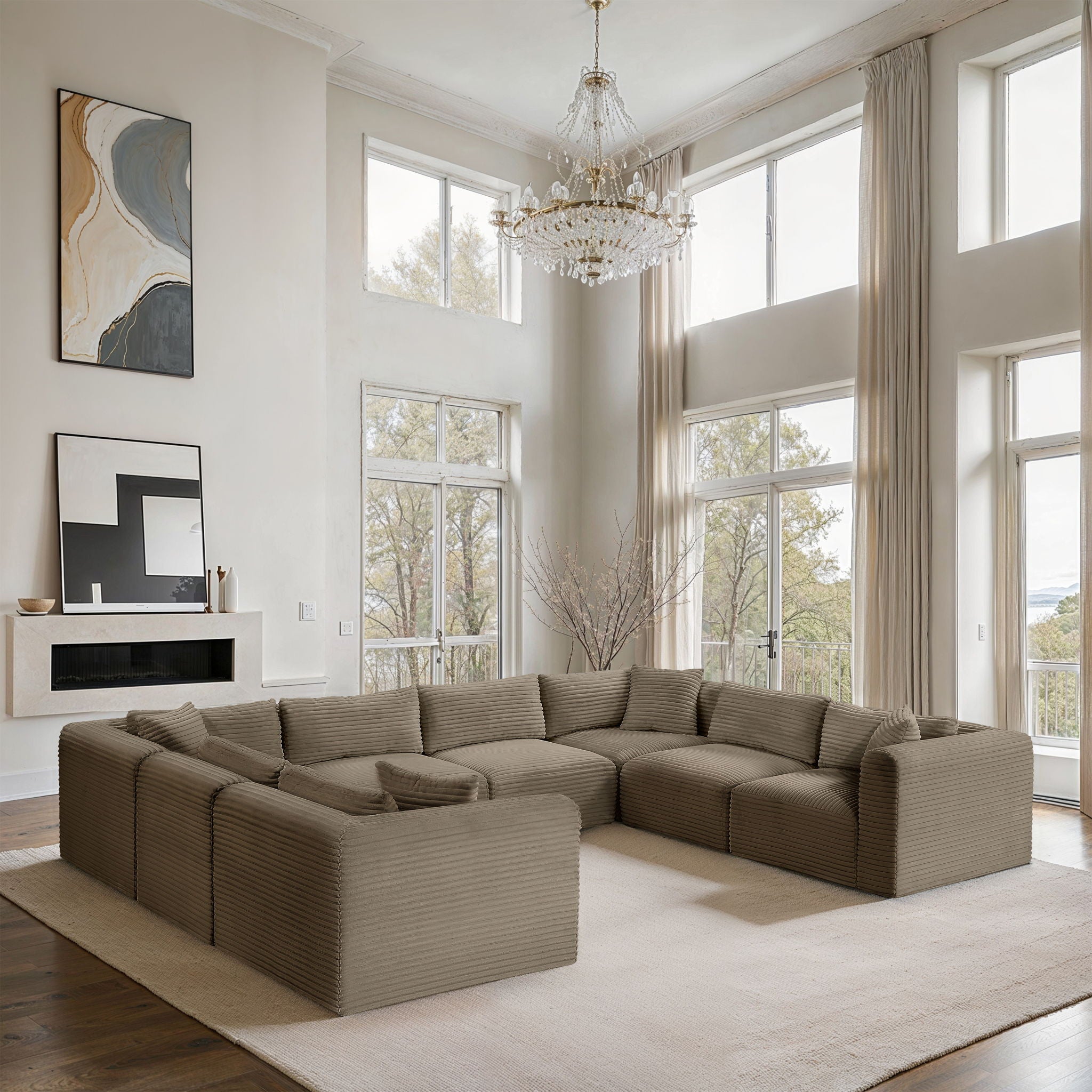 Shaggy - Fabric 8 Piece Modular U-Shaped Sectional - Urban Living Furniture (Los Angeles, CA)