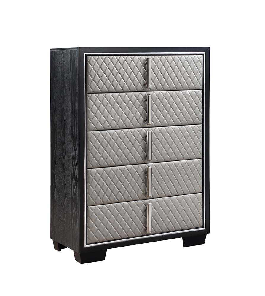 Nicola - Chest - Silver Synthetic Leather & Black - Urban Living Furniture (Los Angeles, CA)