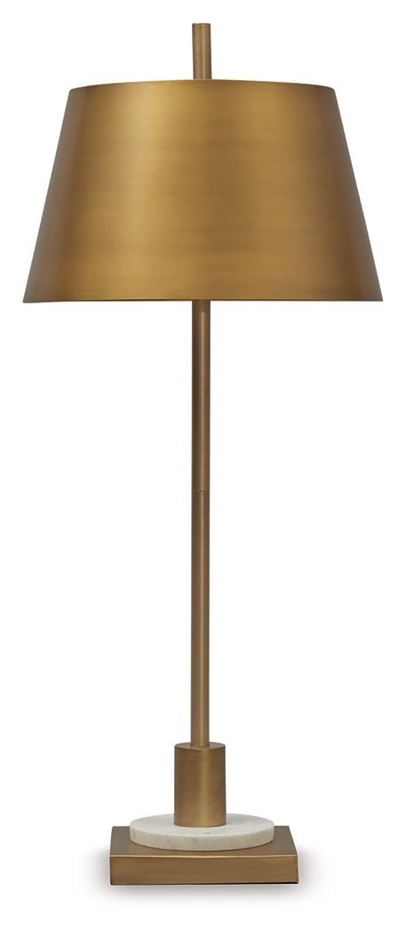 Fritzburn - Gold Finish / White - Metal Table Lamp - Urban Living Furniture (Los Angeles, CA)