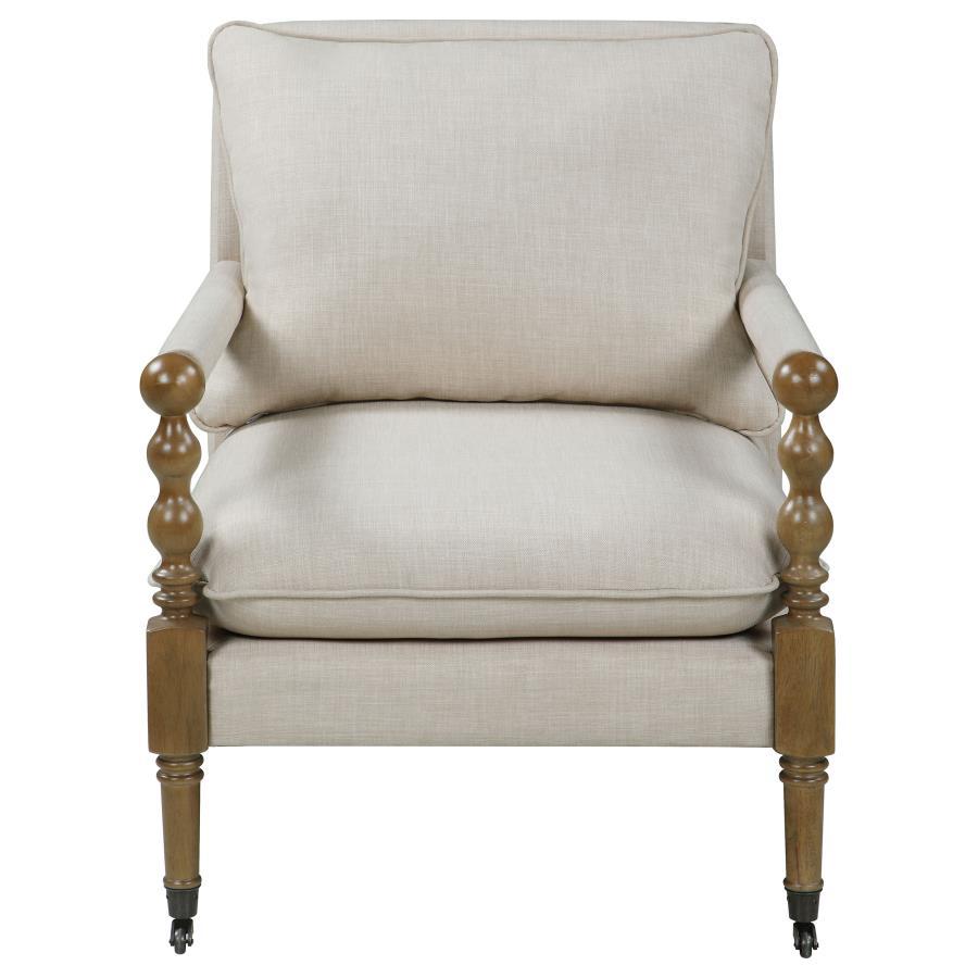 Dempsy - Upholstered Accent Chair With Casters - Beige - Urban Living Furniture (Los Angeles, CA)