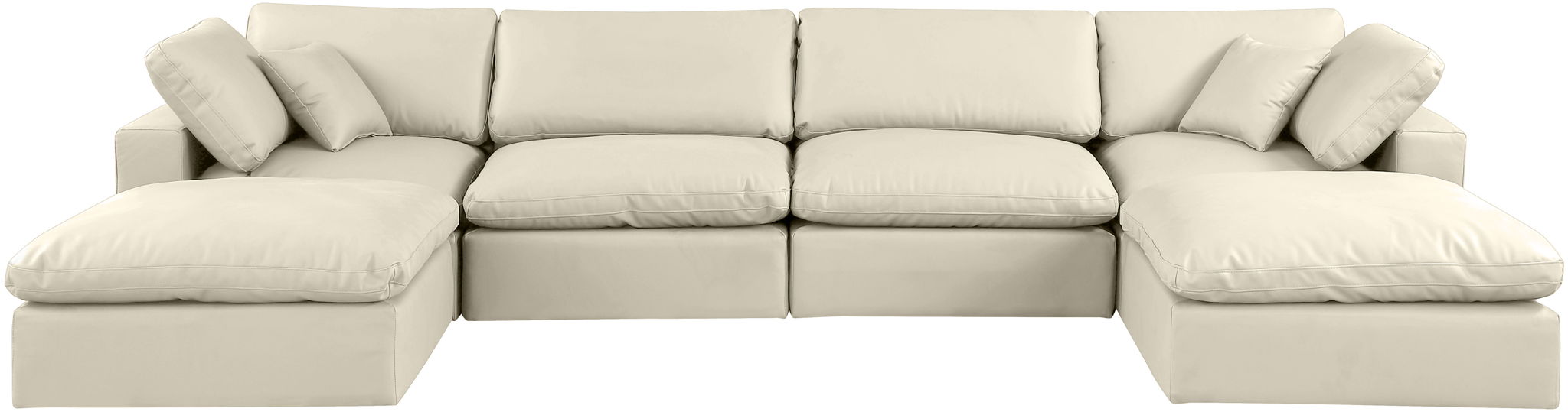 Comfy - 6 Piece Faux Leather Modular Double Chaise Sectional - Urban Living Furniture (Los Angeles, CA)