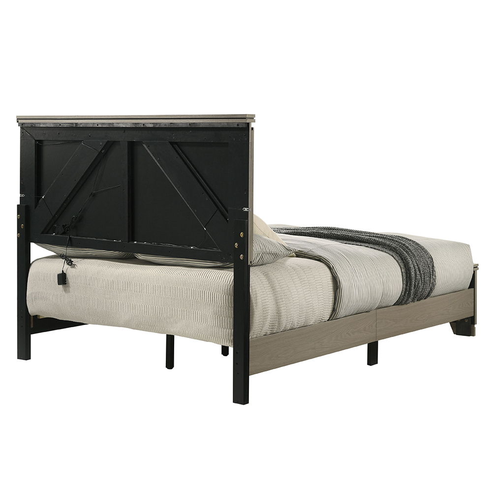 Joanna - Queen Bed With LED - Weathered Gray - Urban Living Furniture (Los Angeles, CA)