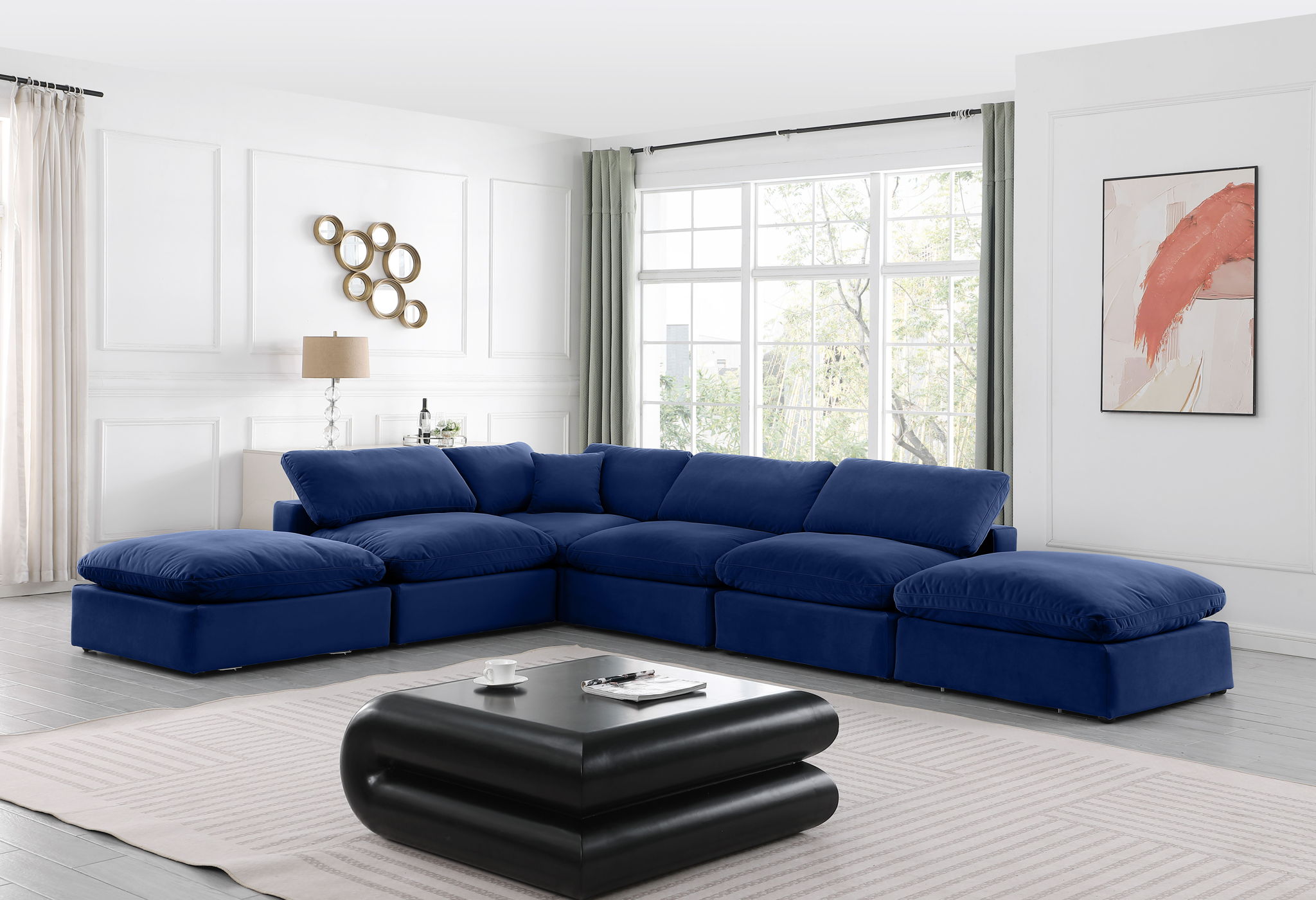 Comfy - 6 Piece Velvet Modular Sectional - Urban Living Furniture (Los Angeles, CA)