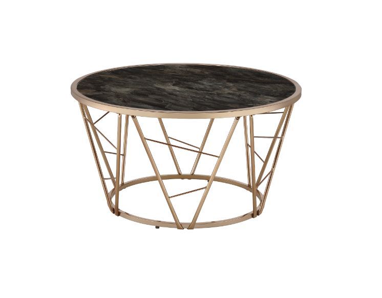 Cicatrix - Coffee Table - Faux Black Marble Glass & Champagne Finish - Urban Living Furniture (Los Angeles, CA)