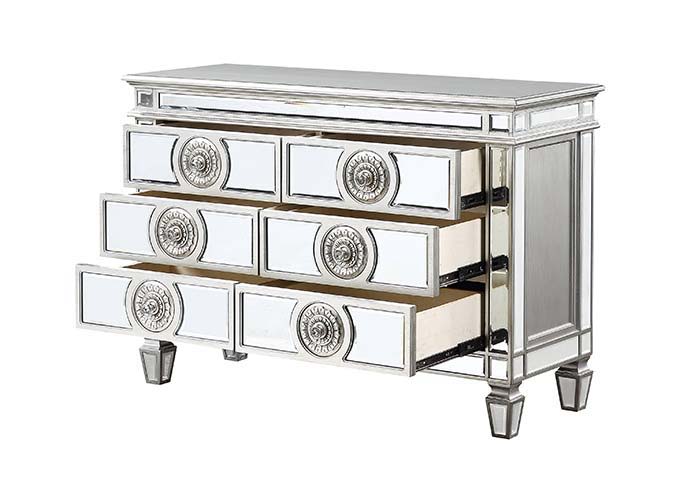 Varian - 34" Server - Mirrored & Antique Platinum - Urban Living Furniture (Los Angeles, CA)