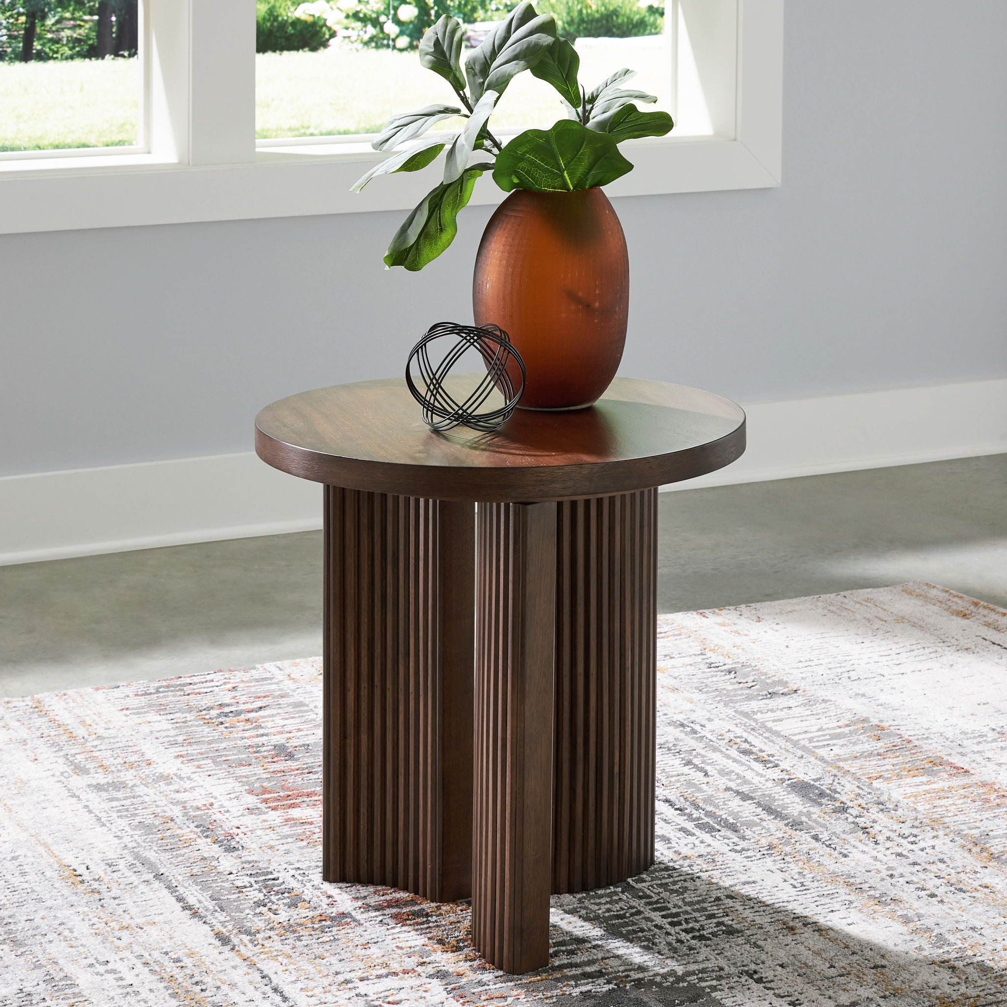 Korestone - Dark Brown - Round End Table - Urban Living Furniture (Los Angeles, CA)