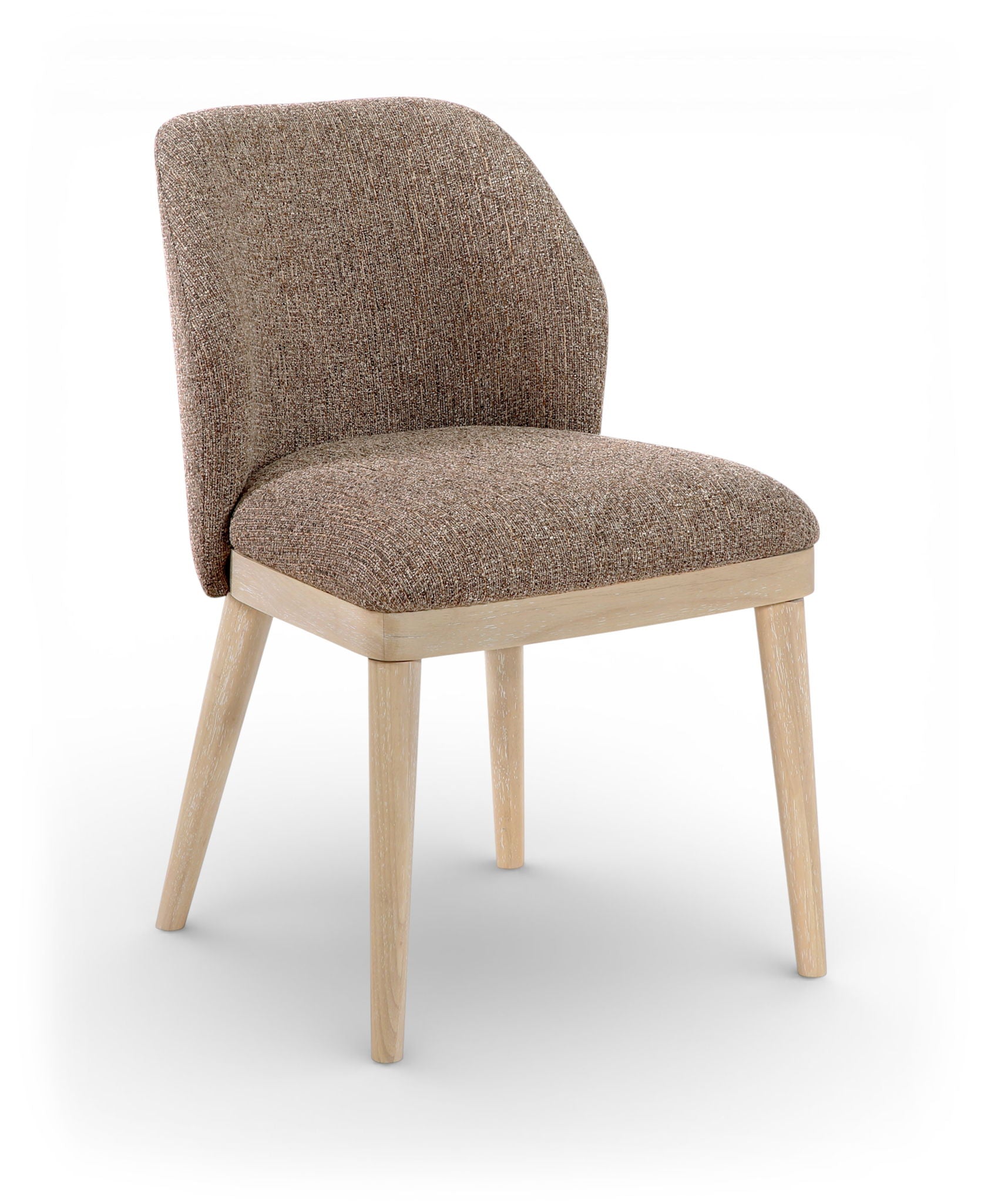 Valeo - Linen Textured Fabric Upholstered Dining Chair (Set of 2) - Painted Natural Base - Urban Living Furniture (Los Angeles, CA)