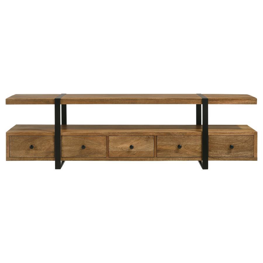 Otto - 5-Drawer Mango Wood TV Stand Media Console - Brown - Urban Living Furniture (Los Angeles, CA)