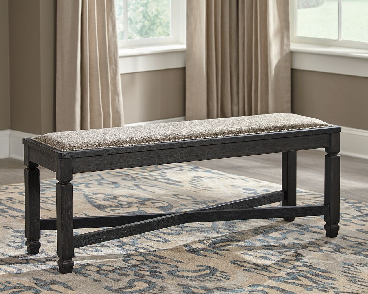 Tyler Creek - Black / Grayish Brown - Upholstered Bench - Urban Living Furniture (Los Angeles, CA)