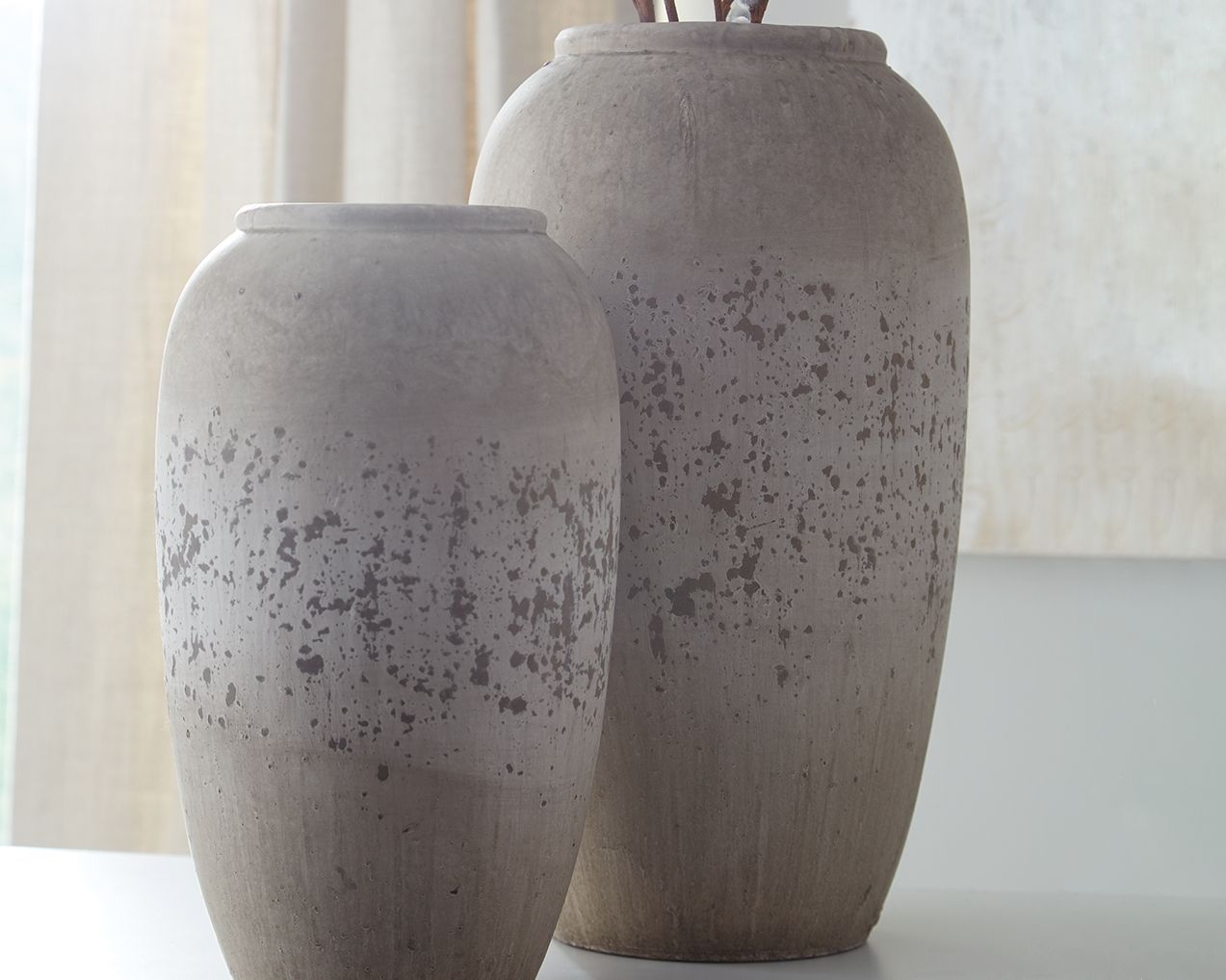 Dimitra - Brown / Cream - Vase Set (Set of 2) - Urban Living Furniture (Los Angeles, CA)
