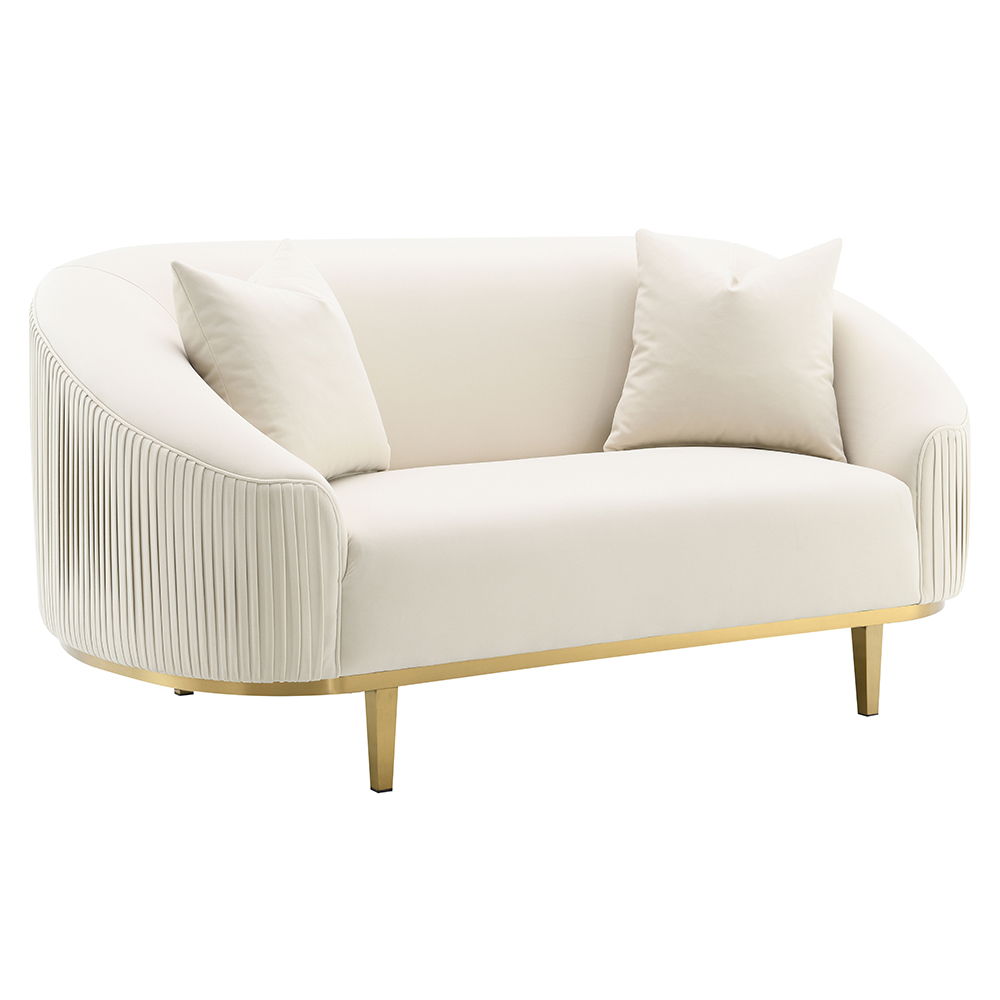 Martina - Loveseat With 2 Pillows - Ivory Velvet - Urban Living Furniture (Los Angeles, CA)
