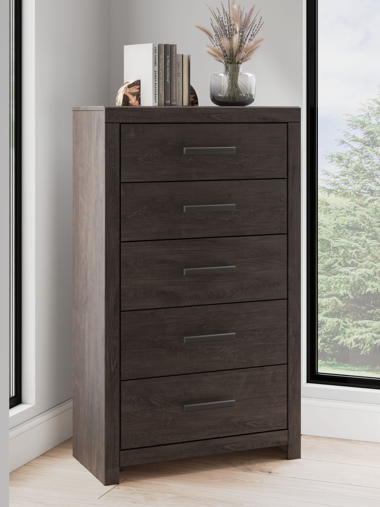 Prendonea - Charcoal - Five Drawer Chest - Urban Living Furniture (Los Angeles, CA)