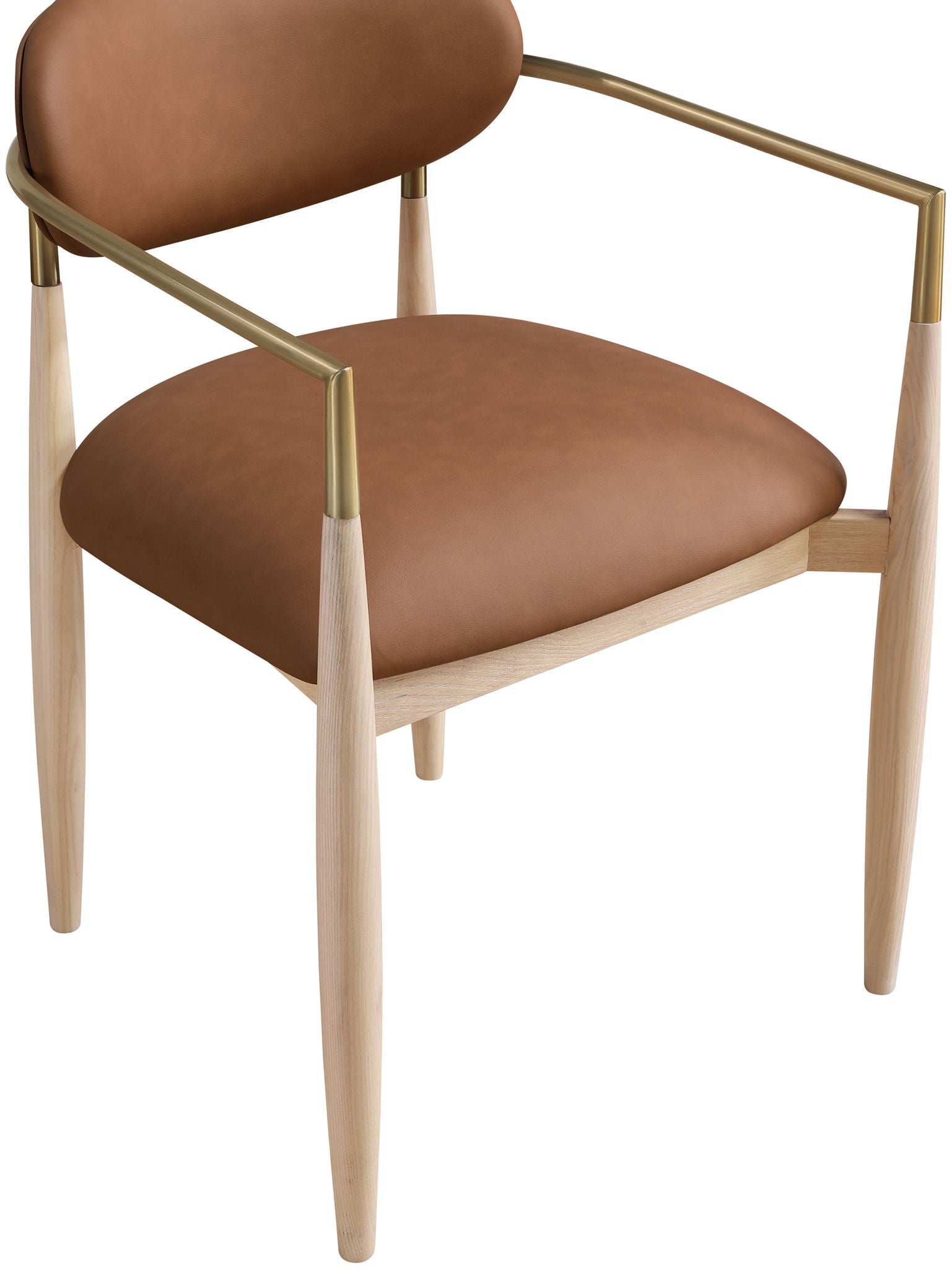 Riccio - Dining Arm Chair (Set of 2) - Natural And Gold Frame - Urban Living Furniture (Los Angeles, CA)