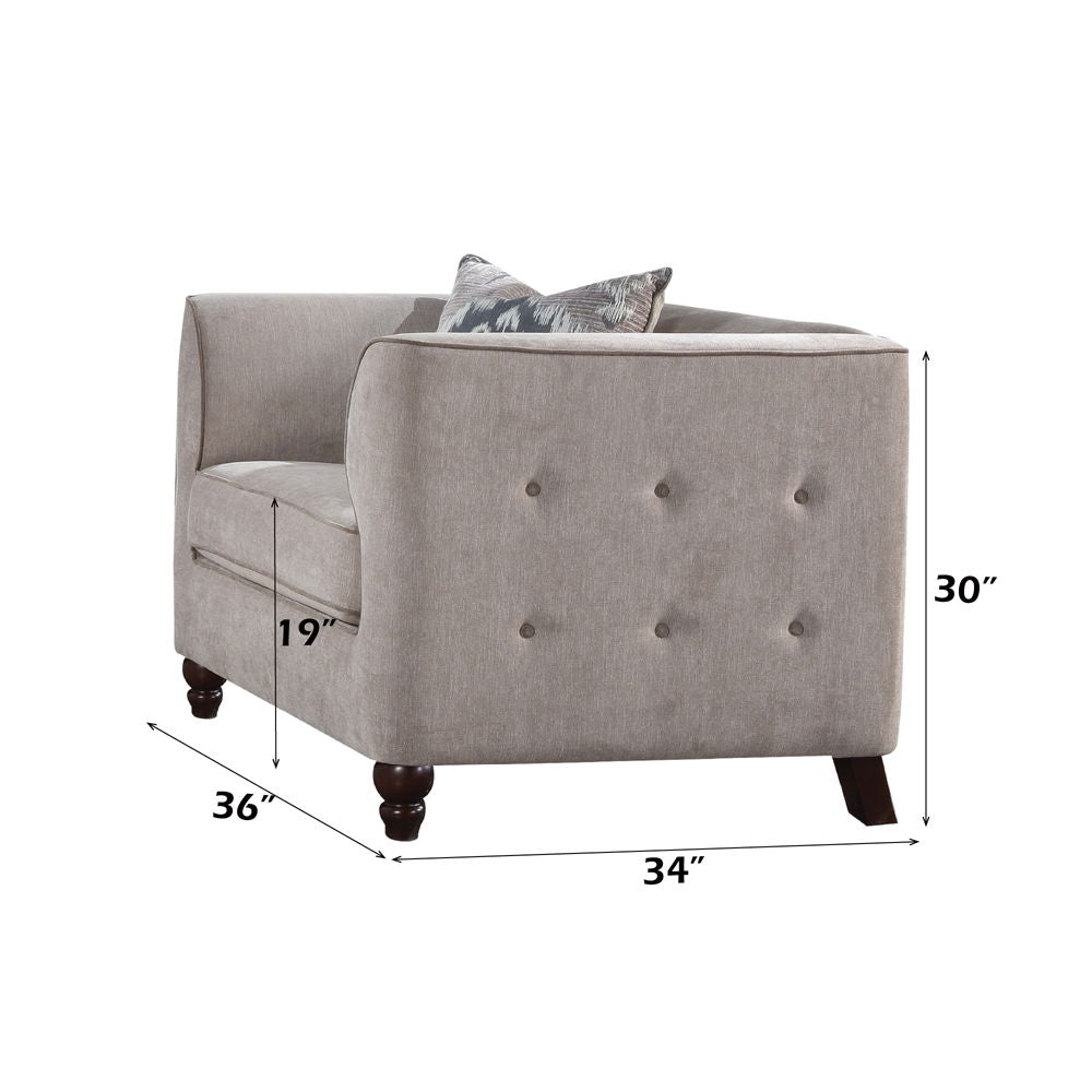 Cyndi - Chair With Pillow - Tan Velvet - Urban Living Furniture (Los Angeles, CA)