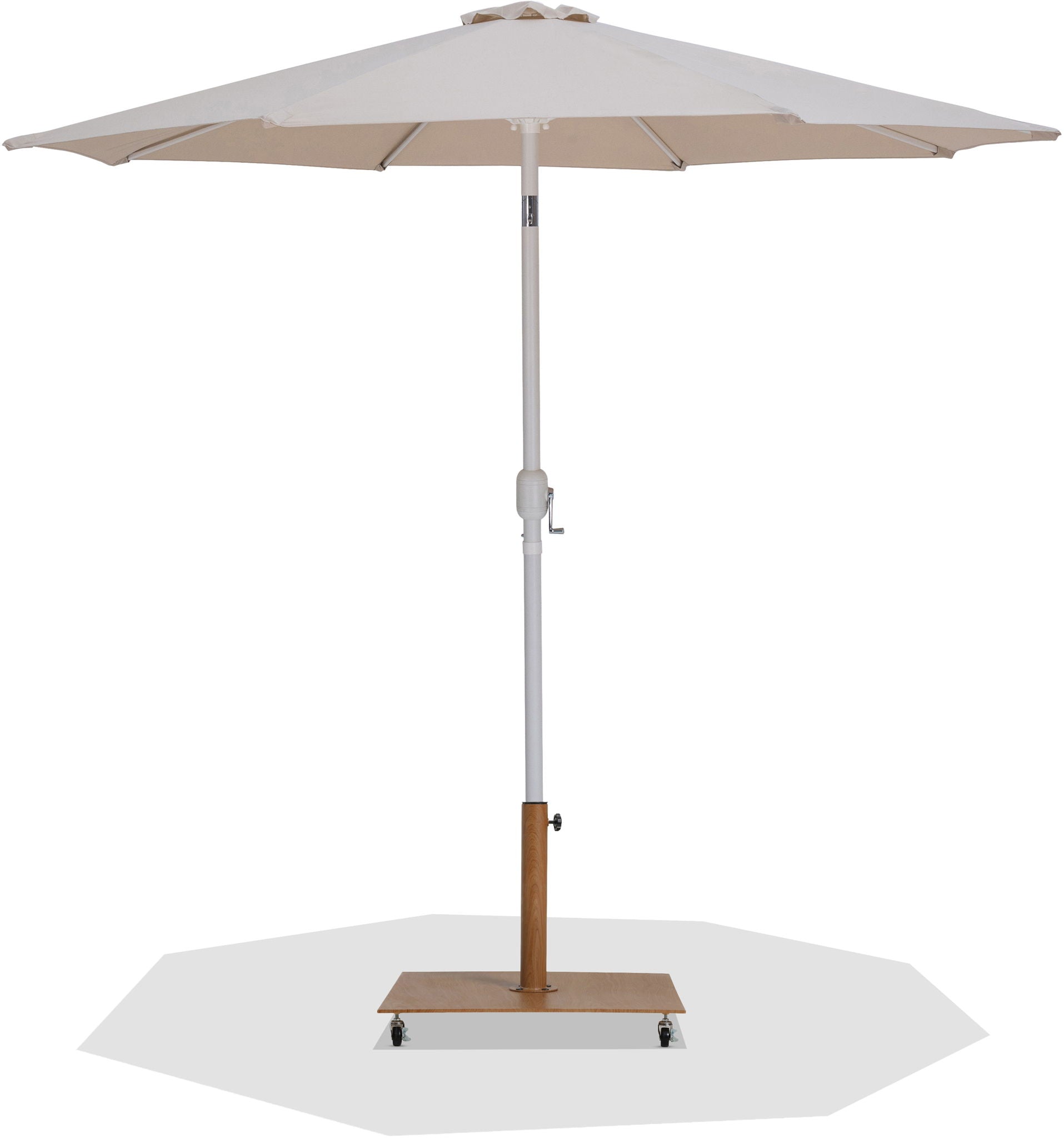 Fiji - Aluminum Patio Umbrella With Square Teak And White Base - Urban Living Furniture (Los Angeles, CA)