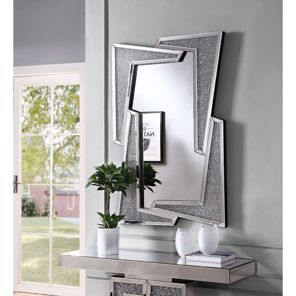 Noralie - 47" Accent Mirror - Mirrored & Faux Diamonds - Urban Living Furniture (Los Angeles, CA)