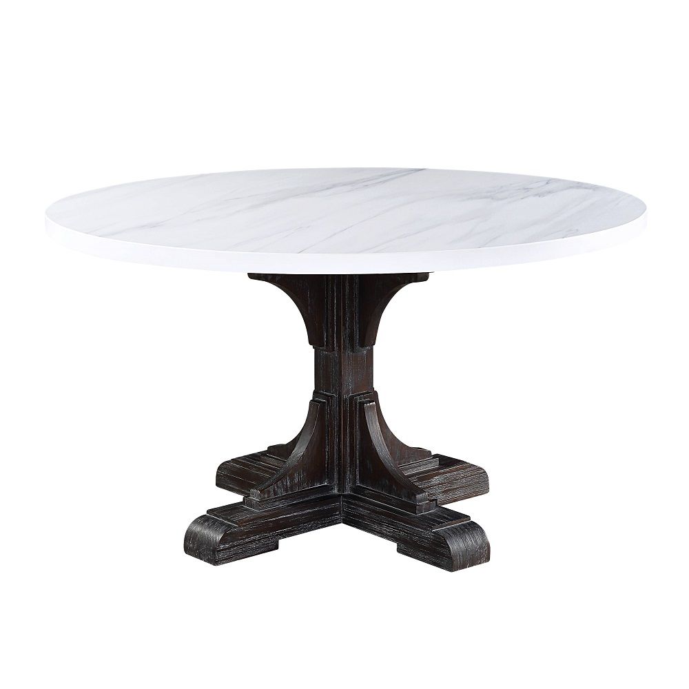 Gerardo - Dining Table - White Marble Top & Weathered Espresso - Urban Living Furniture (Los Angeles, CA)