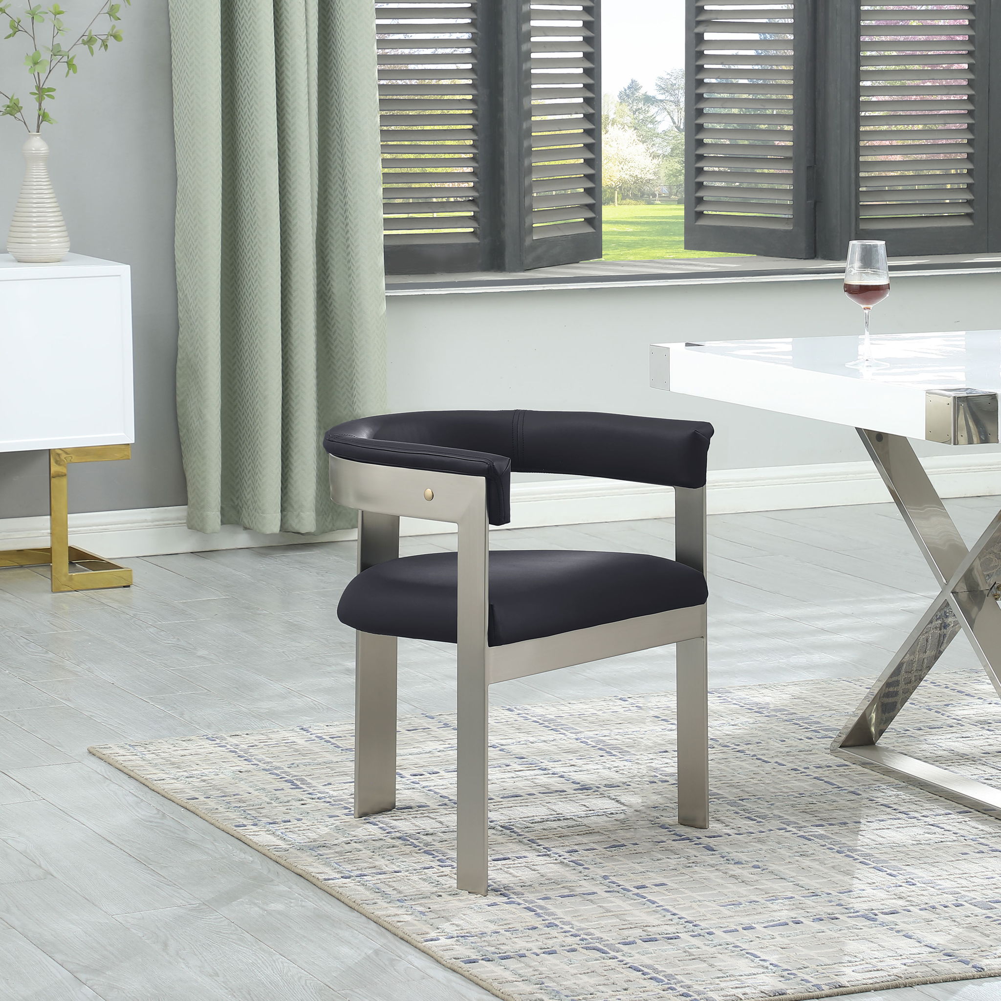 Romeo - Faux Leather Dining Chair With Silver Base (Set of 2) - Urban Living Furniture (Los Angeles, CA)